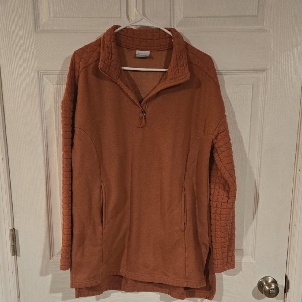 Rust Orange Quarter-Zip Pullover